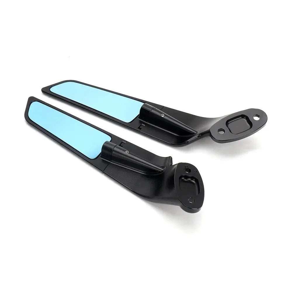Honda CBR CNC Billet Aluminium Aerodynamic Rearview Mirror Pair Blue Anti-Glare for CBR650R CBR600RR CBR400R CBR250RR CBR150R