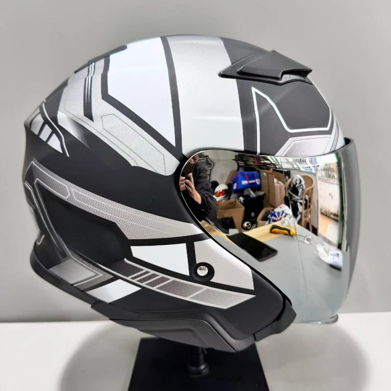 Open Face Helmets – J-Cruise II 3/4 Jet Motorcycle Helmet, Dual Visor, Retro Scooter Style for Men & Women
