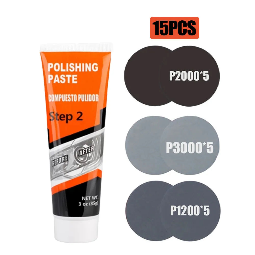Professional Car & Motorcycle Headlight Restoration Kit – Wet Sand + Polish + UV Protect – Removes Yellowing Scratches – Car / Motorcycle / ATV – 24 Set Options – $40
