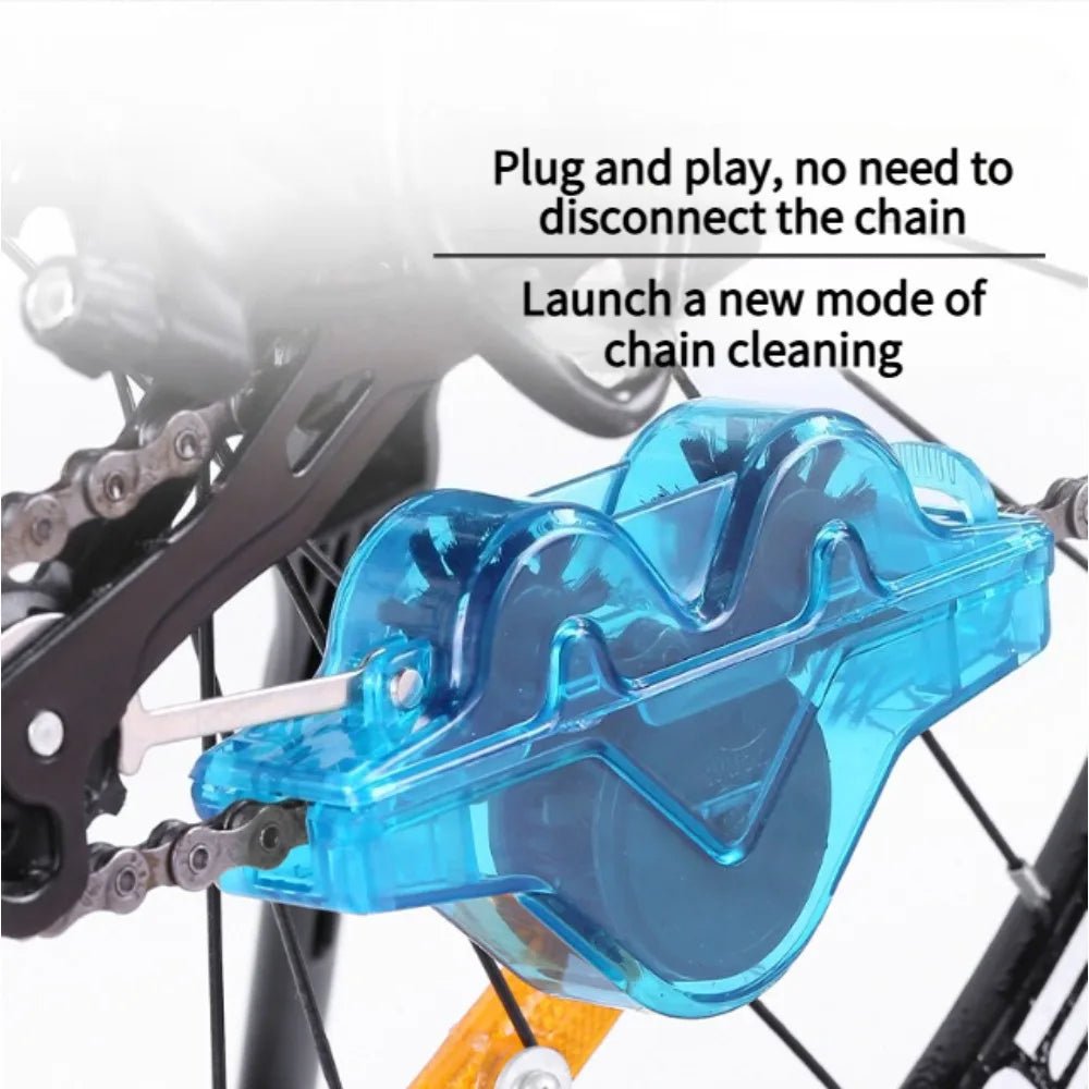 Bicycle Frog Chain Cleaner Trailer – No-Handheld Chain Cleaning & Maintenance Tool for Mountain & Road Bikes – Blue / Pink – $16