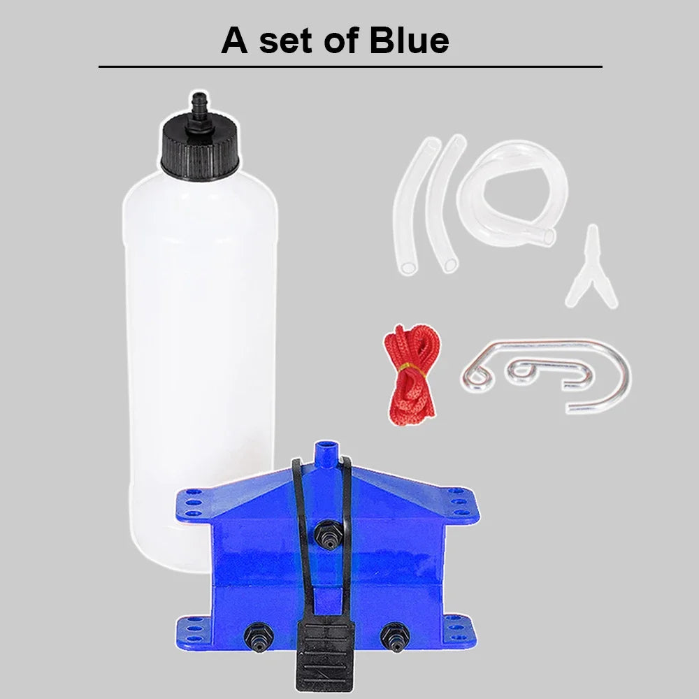Motorcycle Chain Cleaning & Lube Device Kit – Brush Gear Cleaner & Lubricating Accessory – Blue / Black / Red – $50–52