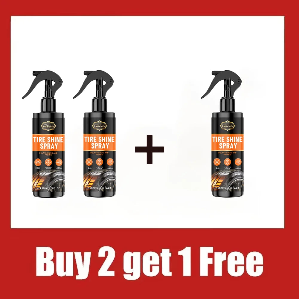 Tire Shine Spray – Black Gloss Tyre Coating Rubber & Plastic Restorer Anti-Aging Long-Lasting – 100ml – $21–99
