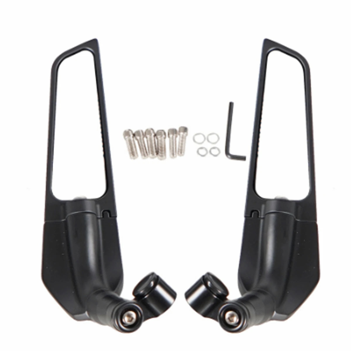 HVLMHA Yamaha MT-07 MT-09 MT-10 Stealth Winglet Rotatable Motorcycle Mirror CNC Aluminium Adjustable Rearview Motorcycle Mirror Kit 2021-2023