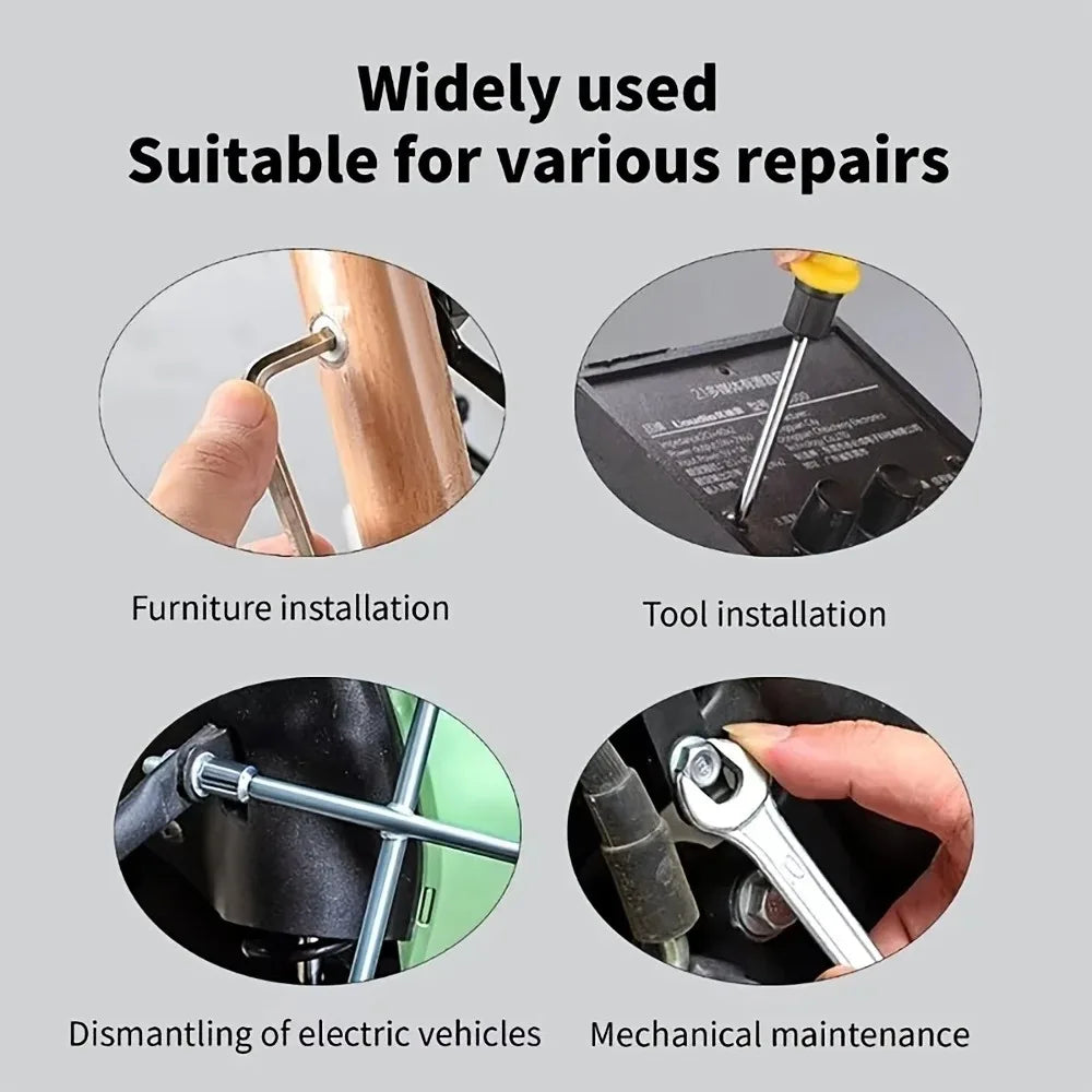 NIUXIANG 8-Piece Socket Wrench, Screwdriver & Hex Tool Kit – Bicycle & Motorcycle Repair – Portable Tool Bag – $14