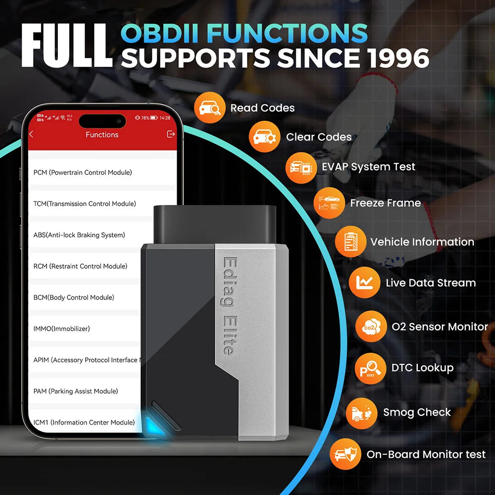 KINGBOLEN Ediag Elite OBD2 Scanner – All System + 15 Resets + Bi-Directional + CAN FD – Lifetime Free Update – from $108