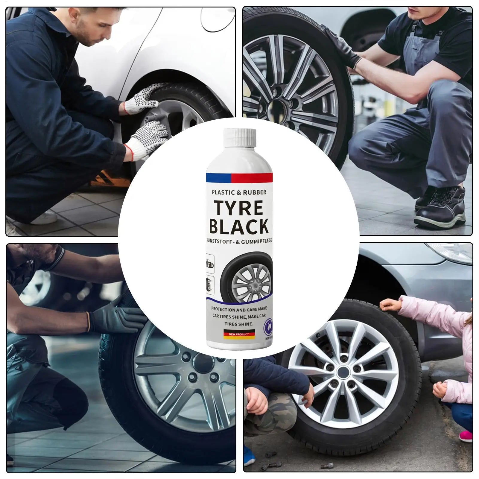 Tire Shine Spray 500ml – Automotive Tyre Restorer & Rubber Care – Trucks Sedans RVs SUVs – With or Without Nozzle – $16–17
