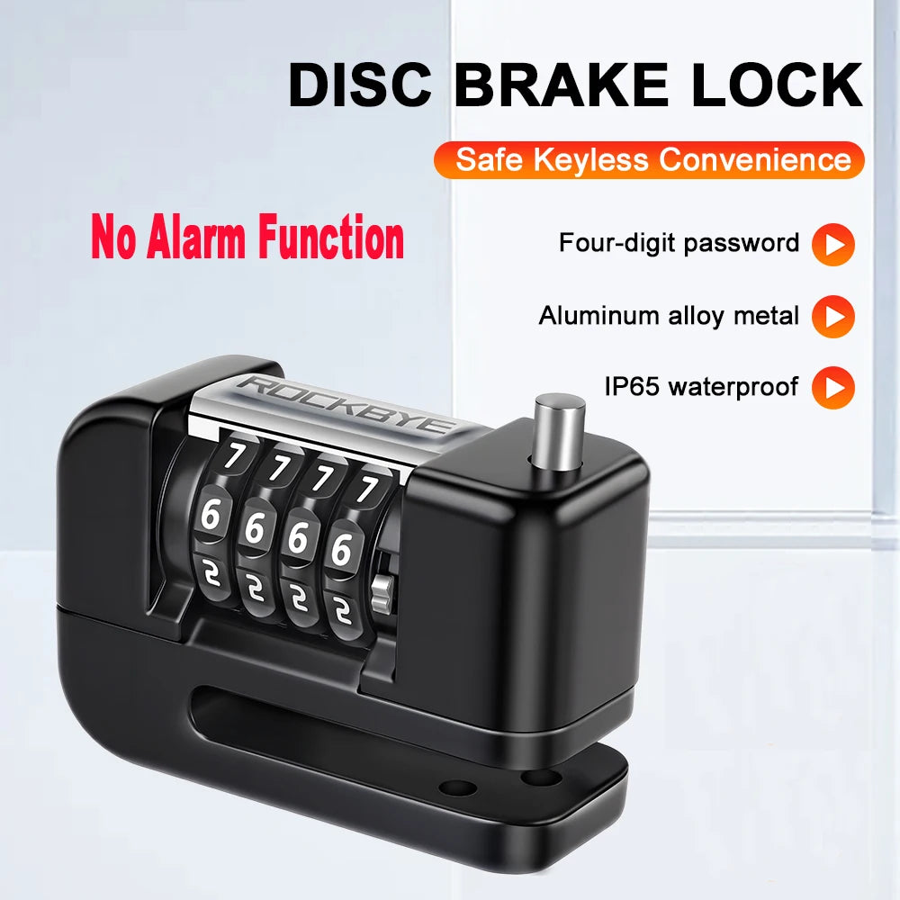 Extractme Motorcycle Alarm Disc Brake Lock Security Moto Wheel Disk Padlock Waterproof 120dB Anti-Theft – Fingerprint / Combination / Charging Style – USB-C – 7mm – With or Without Rope