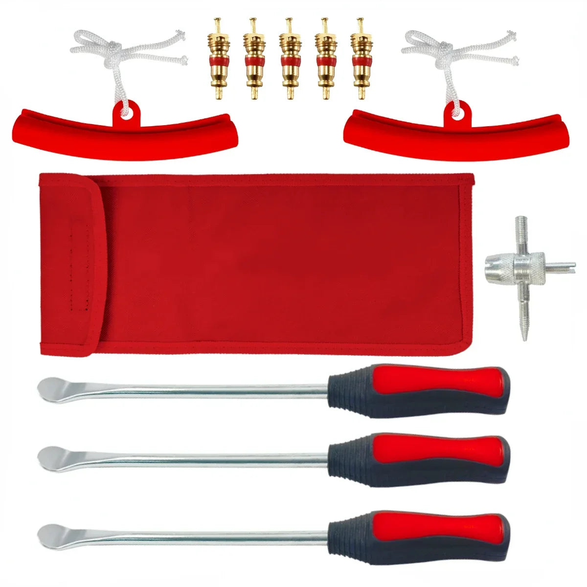 Motorcycle Tire Spoon Lever Kit with Rim Protectors – 30cm Manganese Steel – Car Bike ATV Tire Changing Tools – 5 / 6 / 12pcs – $18–23