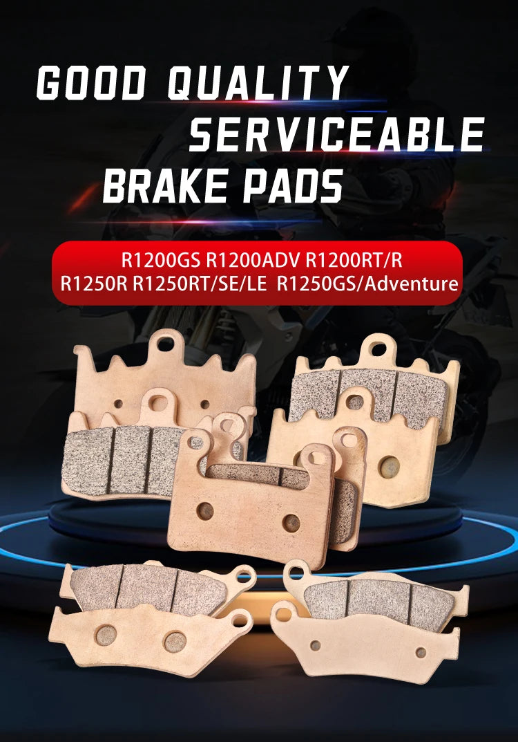 Sintered Metal Brake Pads for BMW R1200GS R1200RT R1250R R1250RT R1250SE R1250LE R1250GS ADV – Brake Pad Tools – Front / Rear – from $18