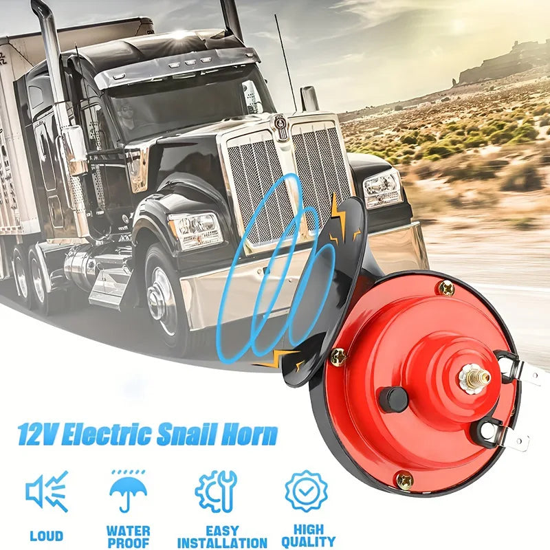 Motorcycle Horn – 12V/24V/48V Super Loud Waterproof Snail Horn