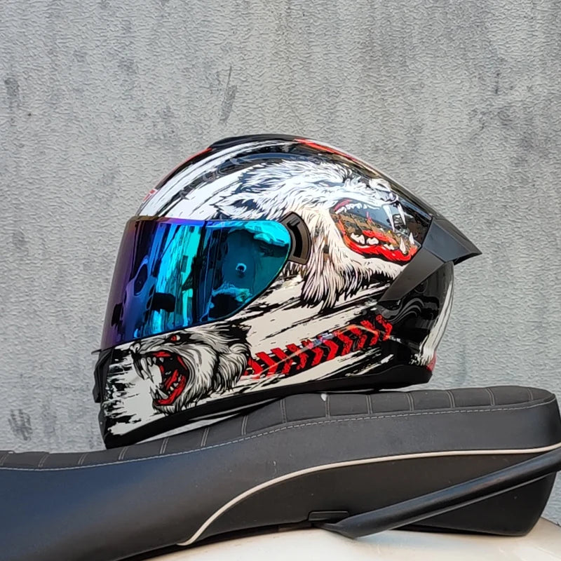 Winter Warm Full Face Helmet with Double Visor