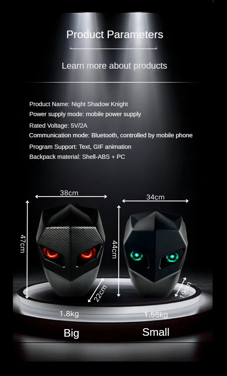 Motorcycle Backpack – NR Spark L E D Eyes Hard Shell Waterproof Helmet Bag