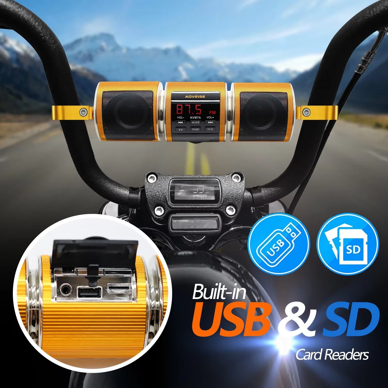 Motorcycle Speakers – Bluetooth Stereo, MP3 & FM Radio Sound System