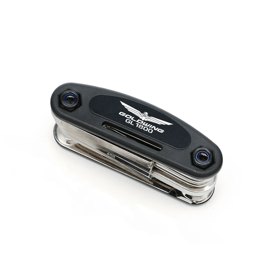 Honda Gold Wing GL1800 / GL1500 / GL1200 16-Function CNC Aluminum Multi-Tool – Allen + Socket + Hex + Screwdriver + Spoke – $9