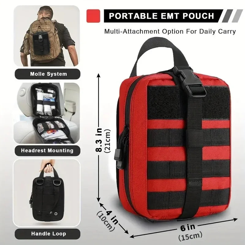 379-Piece IFAK Trauma First Aid Kit with MOLLE Pouch Emergency Survival Kit for Motorcycle Camping Hiking Car Travel Home Sports