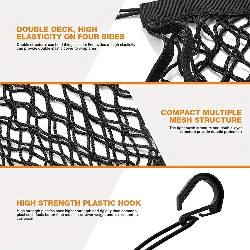 Cargo Net – Double Layer Motorcycle Helmet Storage Bungee Net
