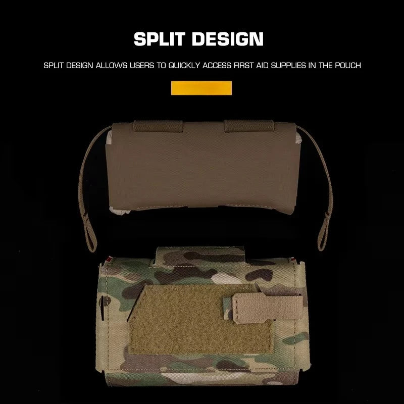 Tactical MD2 Compact Medical Pouch V3 IFAK MOLLE First Aid Trauma Kit for Hunting Camping Patrol Motorcycle Survival