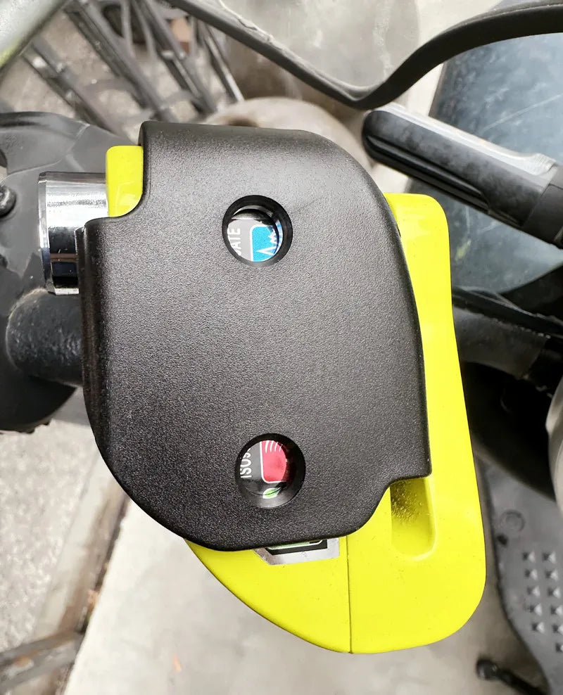 Falante Motorcycle Alarm Lock Safety Anti-Theft Disc Brake Aluminum Alloy Motorbike Bicycle Accessories – Model 8302 – 21x14x4cm – 18 Color Styles