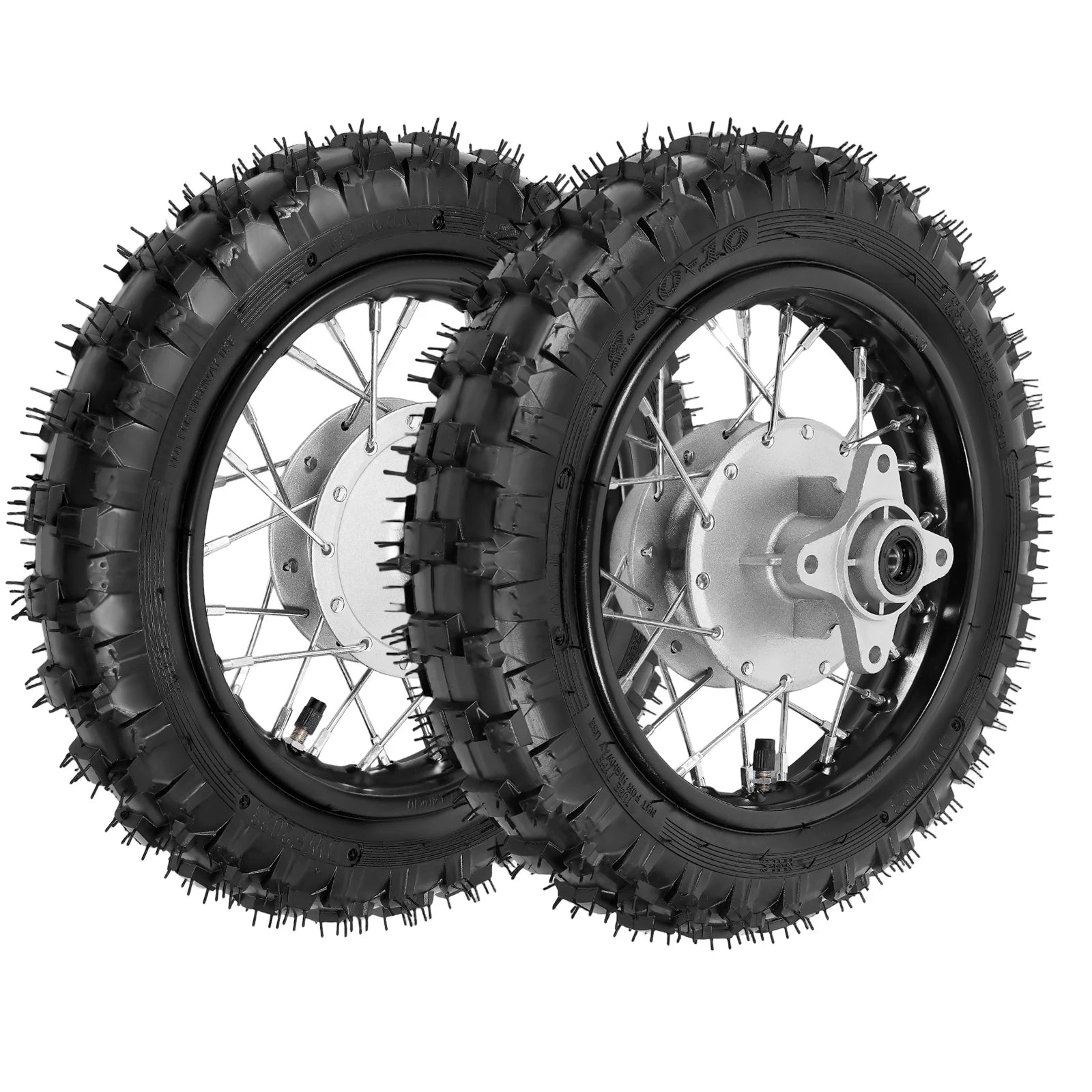Dirt Bike Tires – 2.50-10 Front & Rear Wheel Rim Tire Set with Drum Brakes