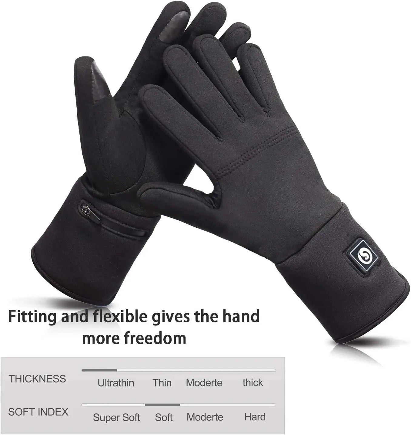 Rechargeable Electric Heated Glove Liners for Men Women Battery Heating Ski Snowboarding Hiking Cycling Thin Gloves Hand Warmer