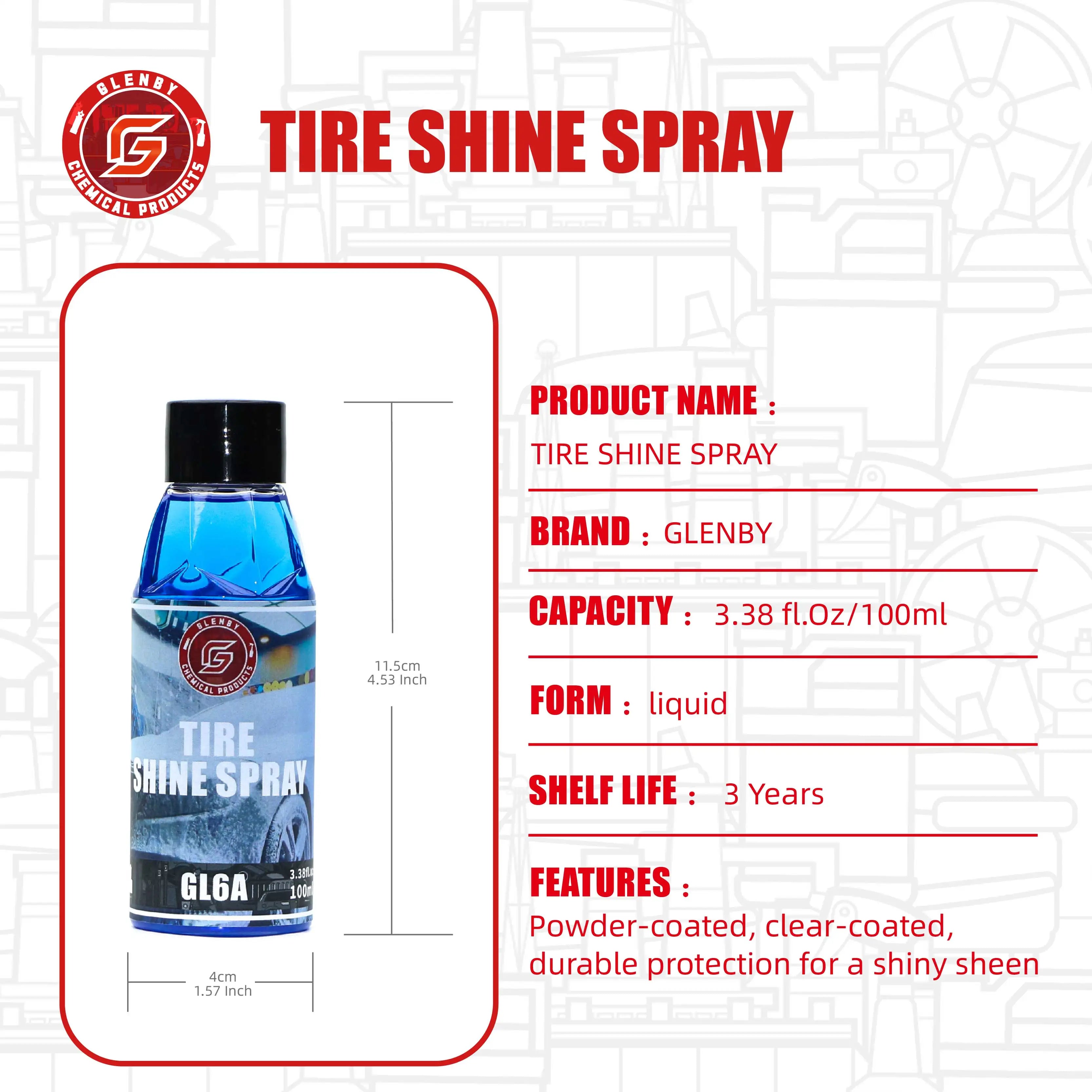 Glenby GL6A Tire Shine Spray – Wet Black Glossy Finish with One Quick Spray – 100ml / 200ml / 300ml – $20