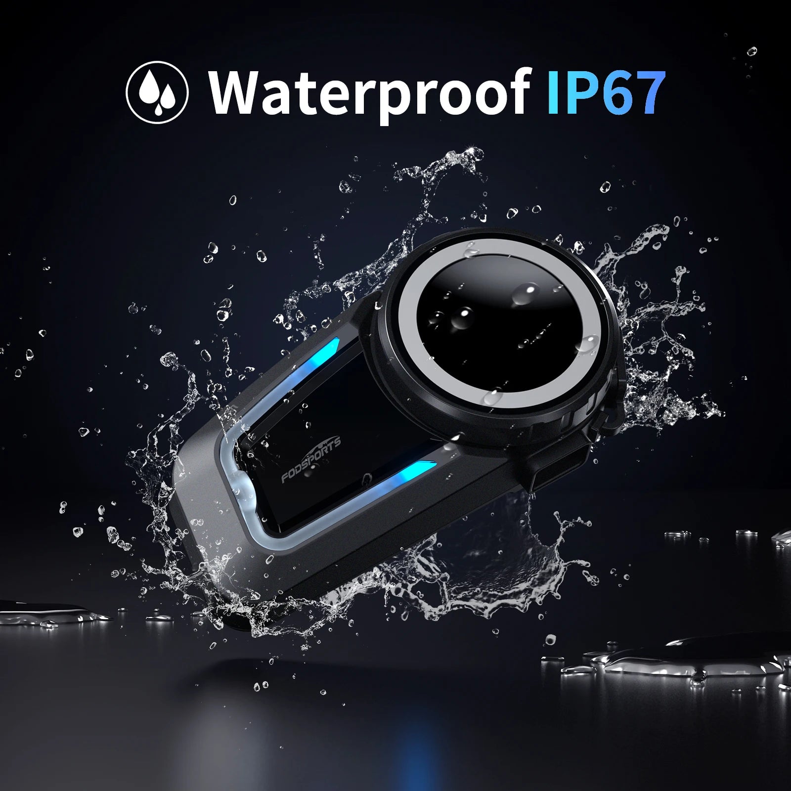 FODSPORTS FX7 Motorcycle Bluetooth Intercom – 10-Rider Mesh 2000m