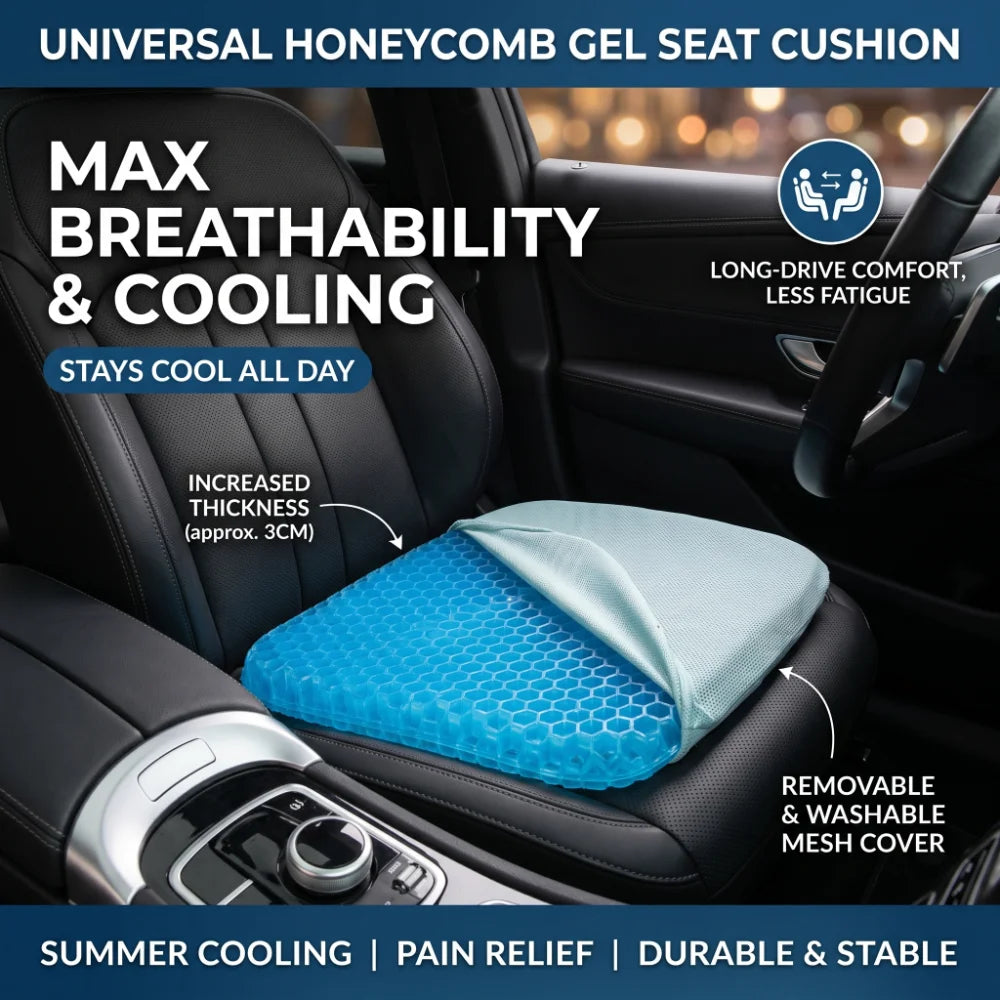 Gel Seat Cushion – Honeycomb Silicone Pad for Long Sitting Comfort