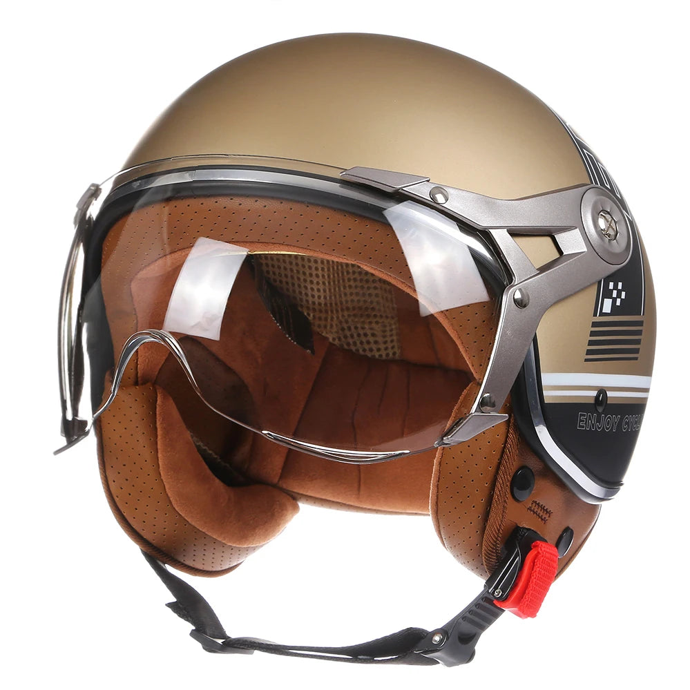 Open Face Helmets – DOT 3/4 Retro Motorcycle Helmet, Vintage Chopper & Scooter Helmet for Men & Women