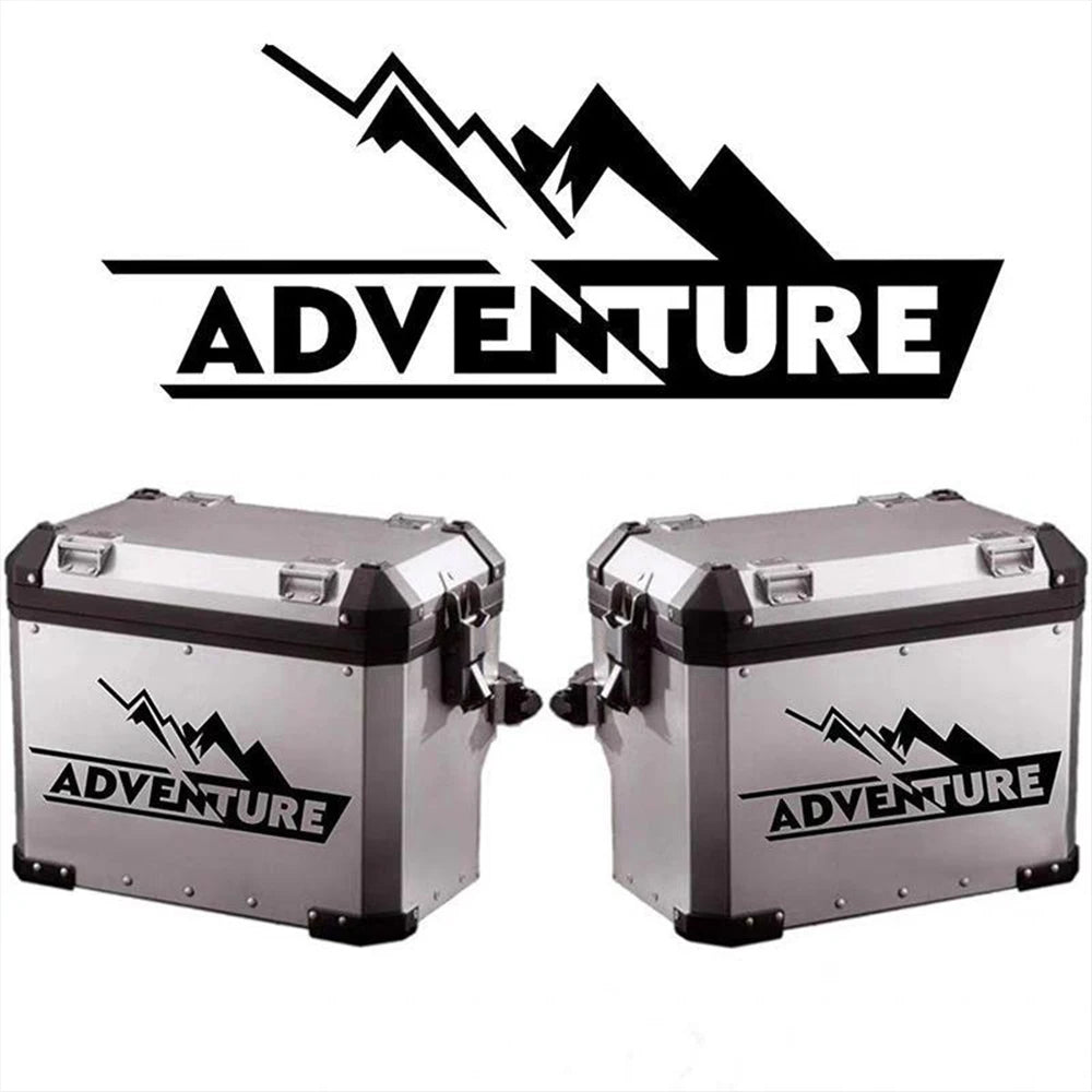 Adventure Motorcycle Top Box Vinyl Decal Sticker – Glossy Black / Carbon Fiber / Matt Black – Waterproof 3-Layer Transfer – for Honda Africa Twin / BMW GS 1200 1250 – 1 or 2 Pieces – $10