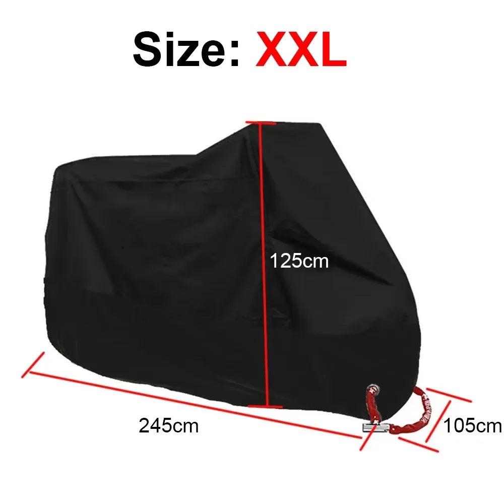 Motorcycle Cover for NMAX AEROX PCX MIO BEAT CLICK Waterproof Rain and Dust UV Cover – Polyester Taffeta PU Coating All Black Lock Holes Windproof Buckle Storage Bag M-XXXL