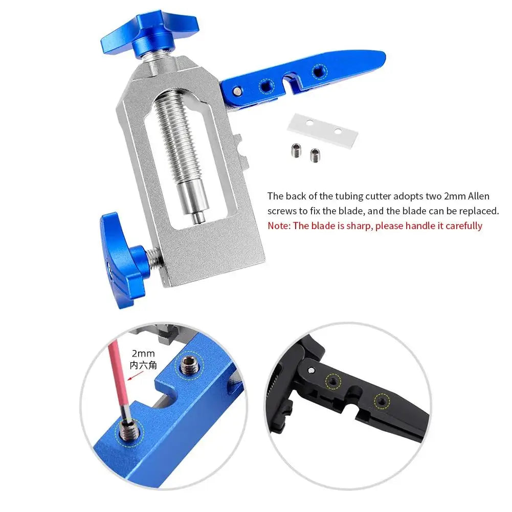 Hydraulic Disc Brake Hose Cutter and Oil Needle Installation Tool – Brake Line Tools – U-Guide Precise Cutting for Bicycle Hydraulic Brake Hose – Aluminium Blue or Nylon Black – from $32