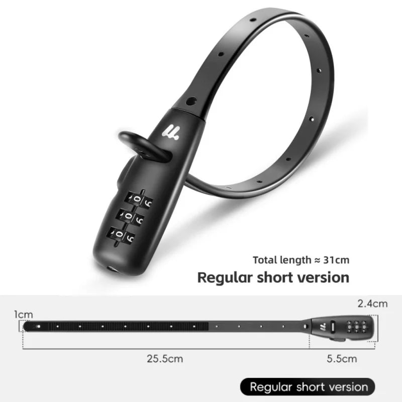 WEST BIKING Anti-theft Bike Tie Lock Portable Security 3 Digit Bike Helmet Lock Motorcycle Scooter  Zinc Alloy Bicycle Tie Lock