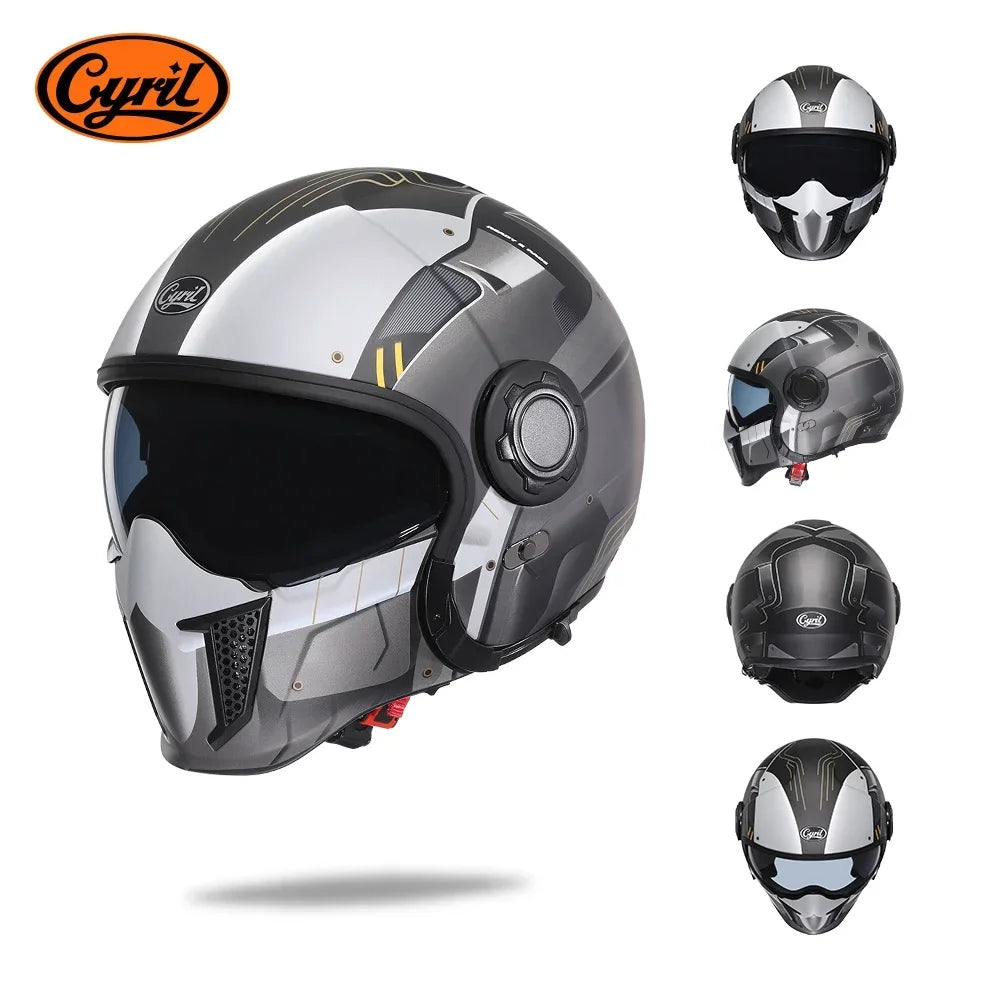 Retro Modular Helmet with DOT and ECE Approval