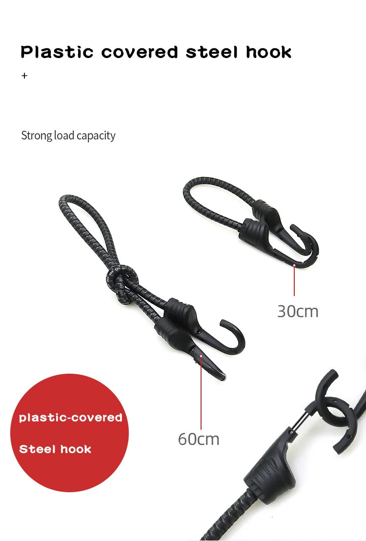 Bungee Straps – 2/4/6PCS Elastic Motorcycle Cargo Straps with Hooks