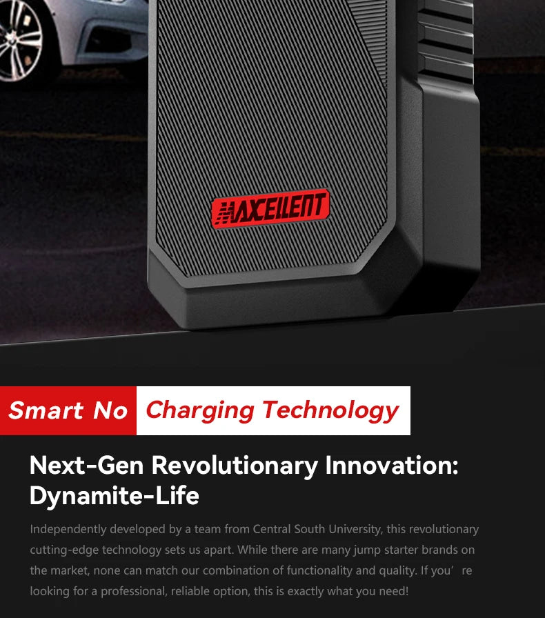 Maxcellent S1000 3000A Jump Starter – 12V Portable Car Battery Booster with Fast Charging & LED Light