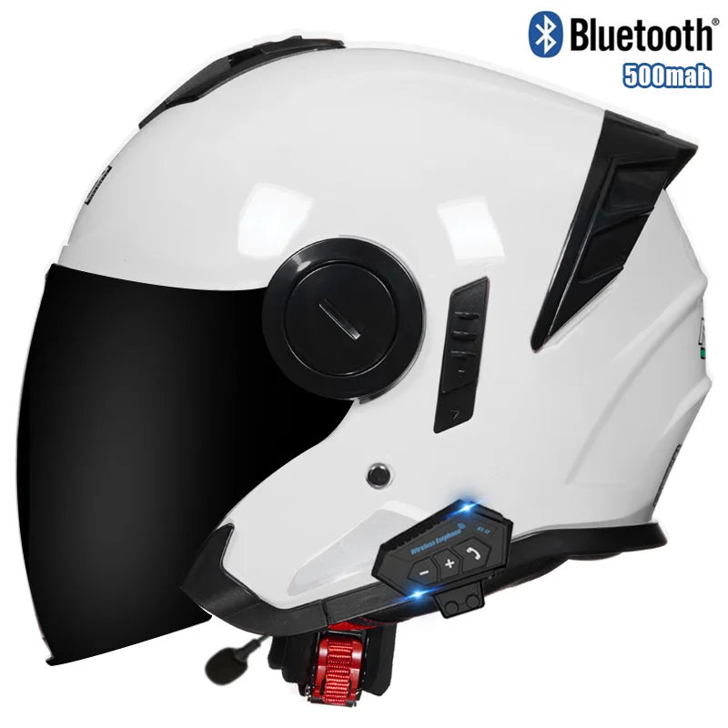 Three Quarter Open Face Helmets with Built In Bluetooth Headset