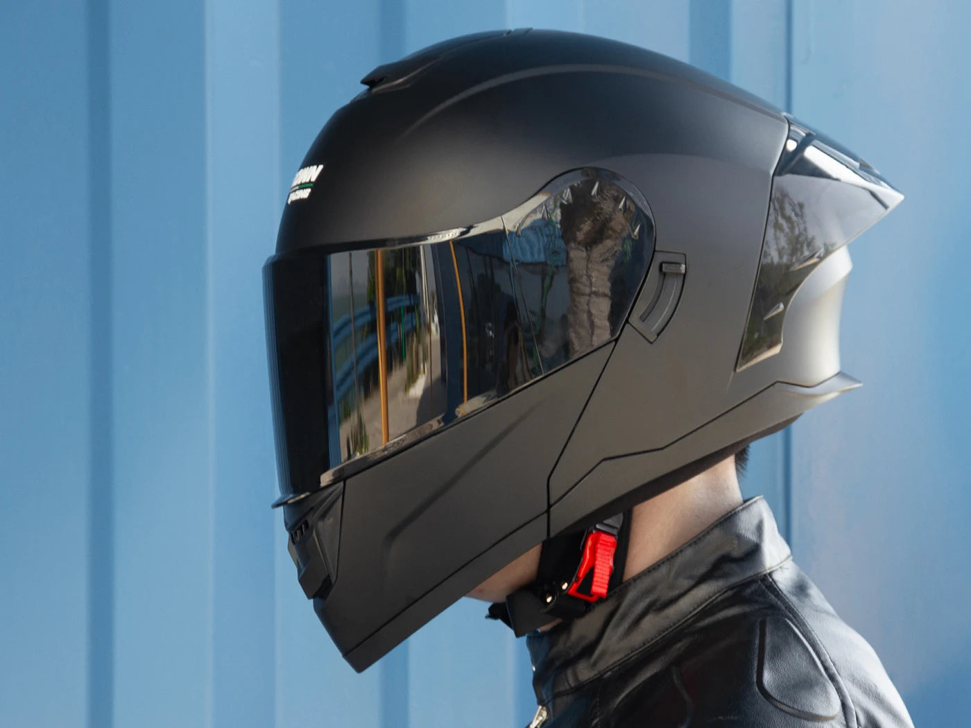Crown Racing Modular Motorcycle Helmet, DOT Certified Flip-Up Full Face Helmet with Dual Visor and Extra Clear Shield, Adult Sizes M-XL, Matte Black