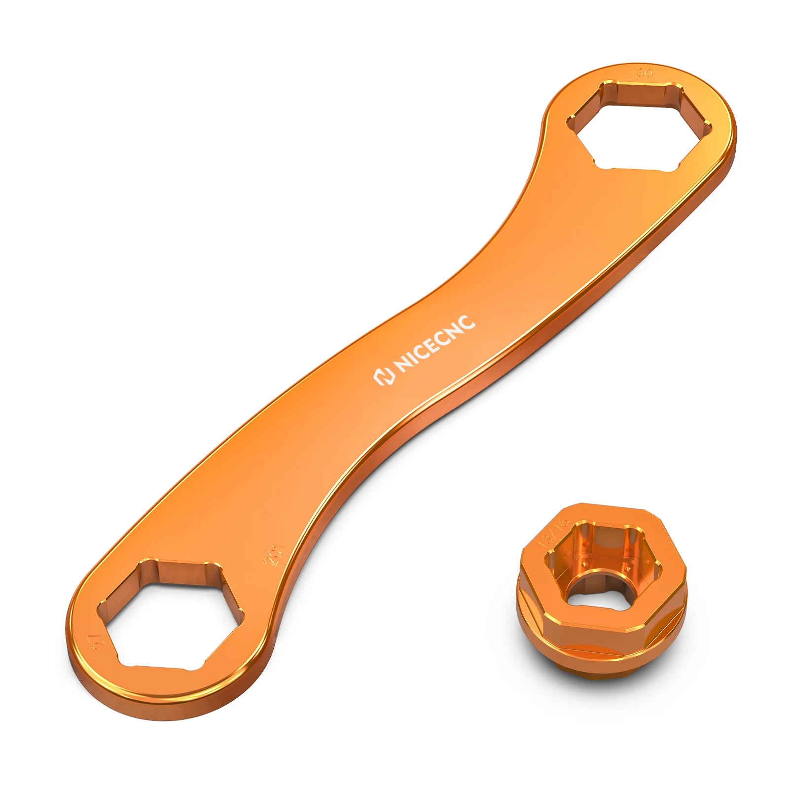 NICECNC Axle Removal Tool + Spark Plug Insert – 17 / 27 / 30mm – KTM / Husqvarna / GasGas 2023–2024 – Billet Anodized Aluminum – from $24
