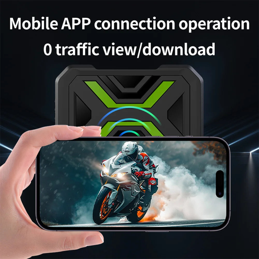 JIUYIN M802 Motorcycle Dash Cam Dual 1080P WiFi IPx67 Waterproof F1.8 Starlight Night Vision 160° Dual Image Stabilization Parking Monitor Front Rear Motorcycle Camera DVR