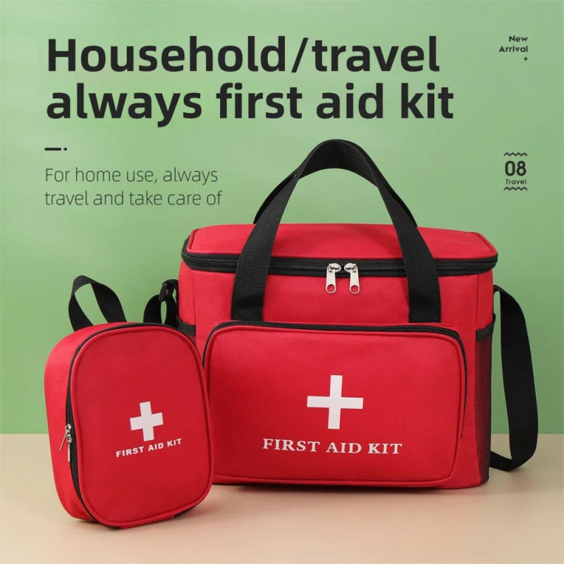 Outdoor Portable First Aid Kit Emergency Bag Household Medicine Storage Bag Partitioned Medical Cabinet Single-Shoulder Backpack