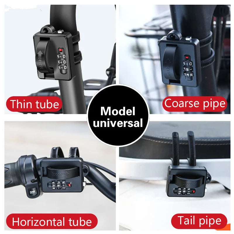 Multi-Use Motorcycle Bicycle Helmet Lock Waterproof Anti-Theft Password Cable Lock Hook for Scooter Cycling Accessories – 3-Digit Adjustable Cable Tie 18cm Zinc Alloy Black
