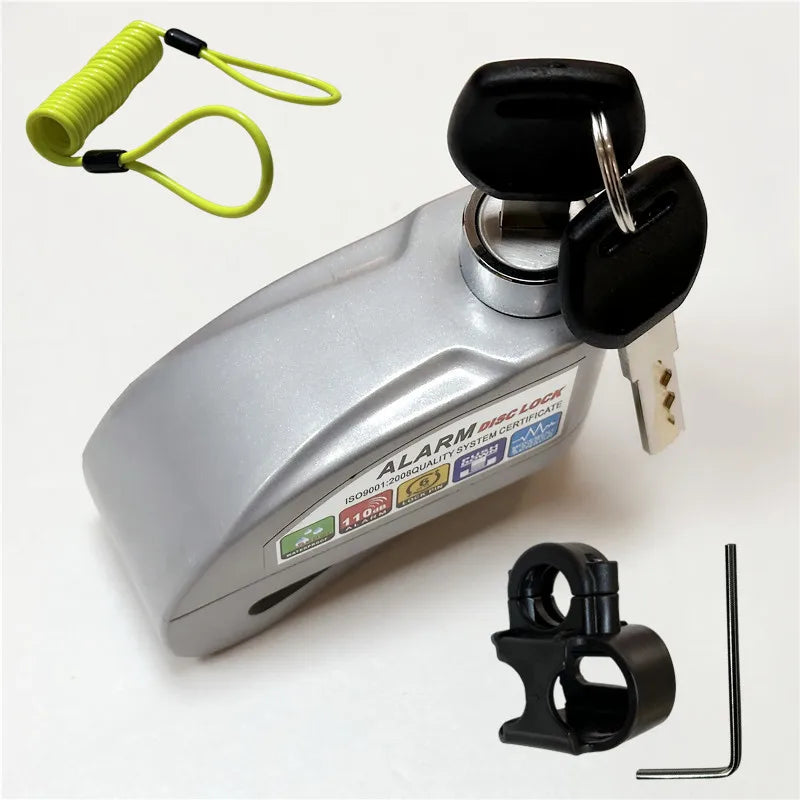 Falante Motorcycle Alarm Lock Safety Anti-Theft Disc Brake Aluminum Alloy Motorbike Bicycle Accessories – Model 8302 – 21x14x4cm – 18 Color Styles