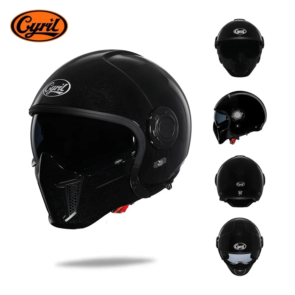 Retro Modular Helmet with DOT and ECE Approval