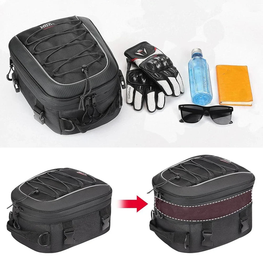 Motorcycle Backpack – KEMIMOTO Waterproof 7L–12L Expandable Riding Bag