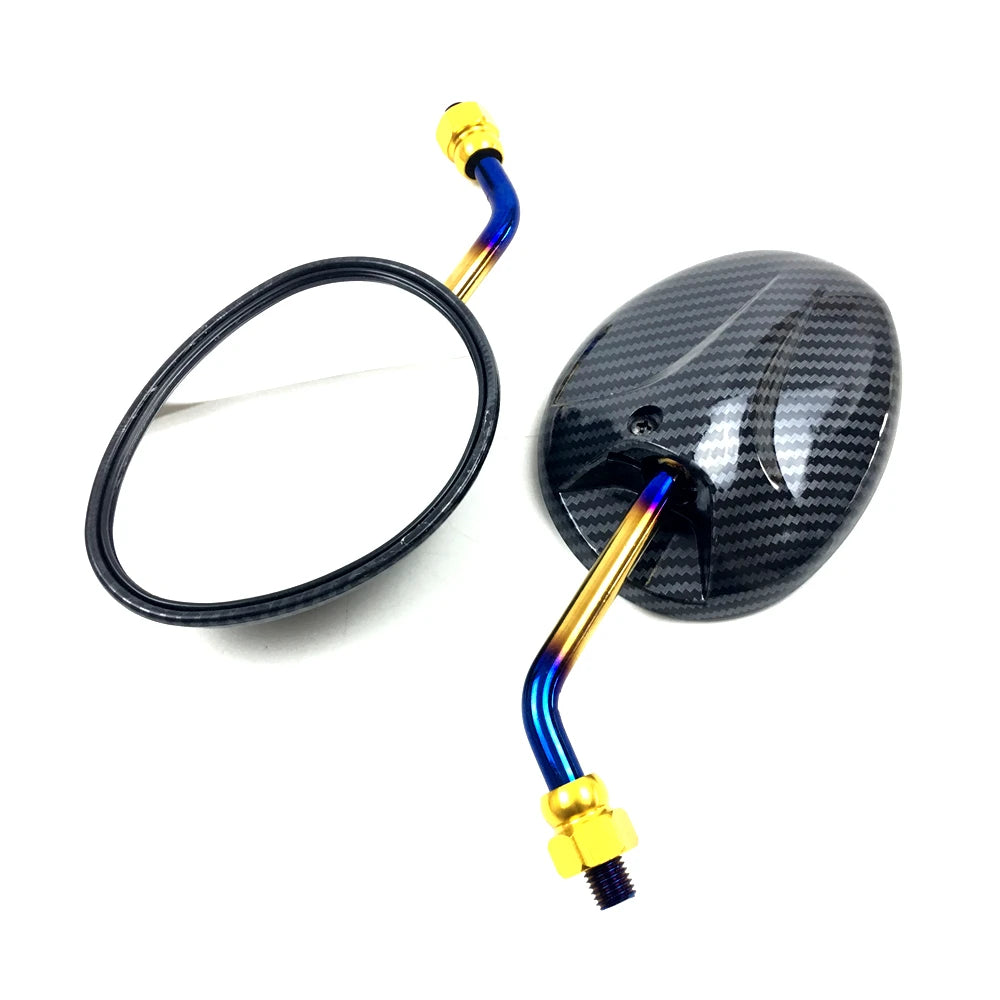 Universal 8mm Convex Motorcycle Mirror ABS & Metal Rearview Side Motorcycle Mirror for Honda Suzuki Yamaha Kawasaki Ducati Scooter E-Bike