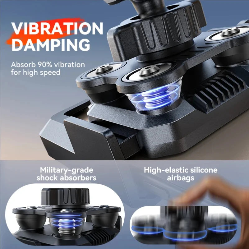 Dual Anti-Vibration Motorcycle Phone Mount – Universal Holder for 4.7–7" Phones