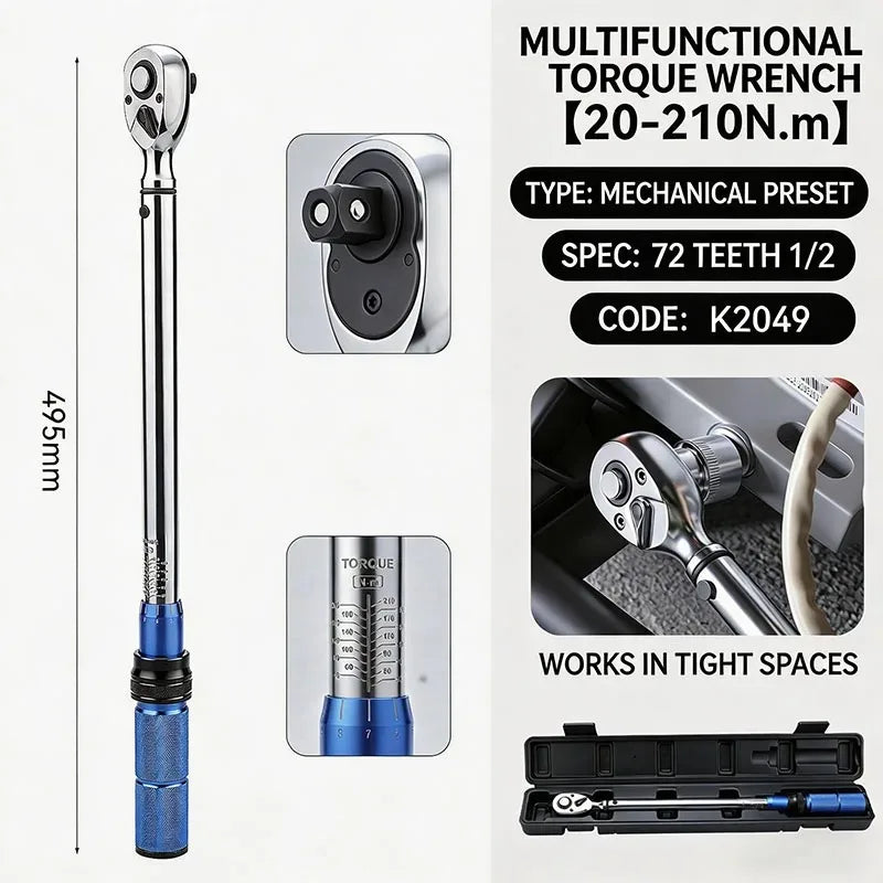 NIUXIANG High-Precision Adjustable Torque Wrench – 1/4” / 3/8” / 1/2” – Automotive / Motorcycle / Bicycle – from $39