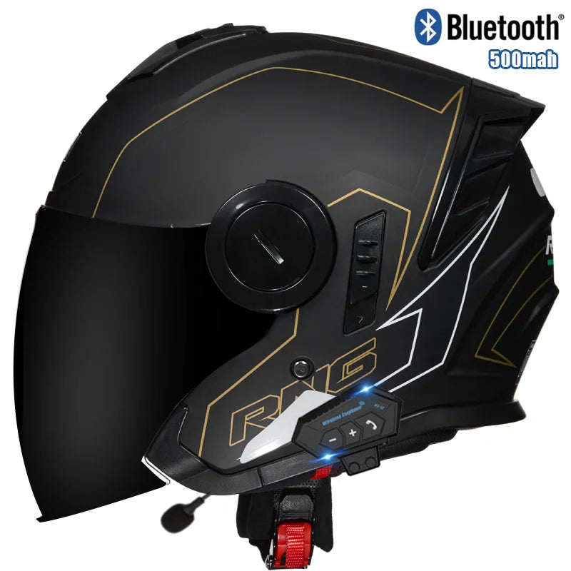 Three Quarter Open Face Helmets with Built In Bluetooth Headset
