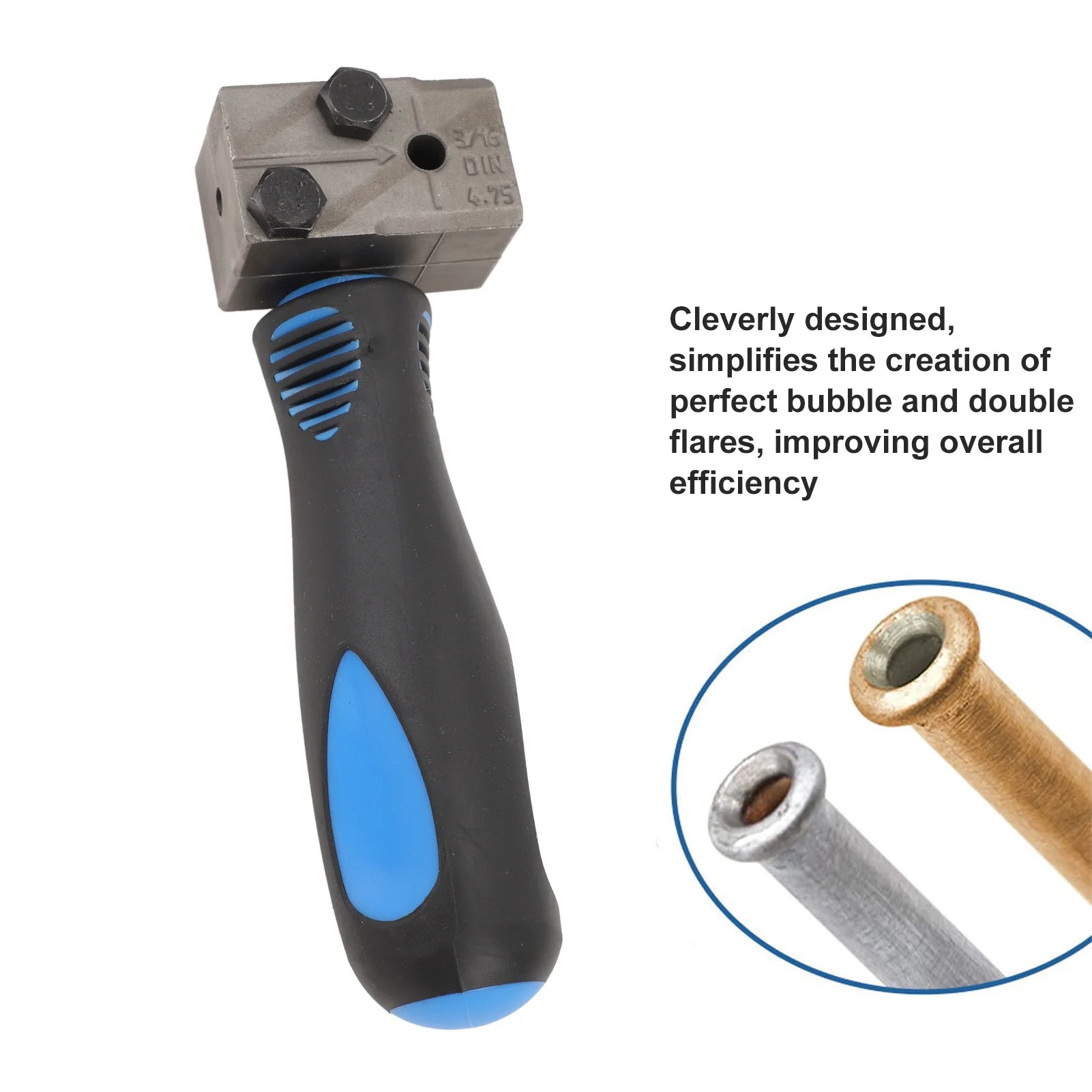 3/16" Double Flaring Tool – Brake Line Tools – Metal Handheld SAE 45° and DIN ISO Bubble Flare Tool for Motorcycle Automotive and Truck Brake Pipe – 482g – $40