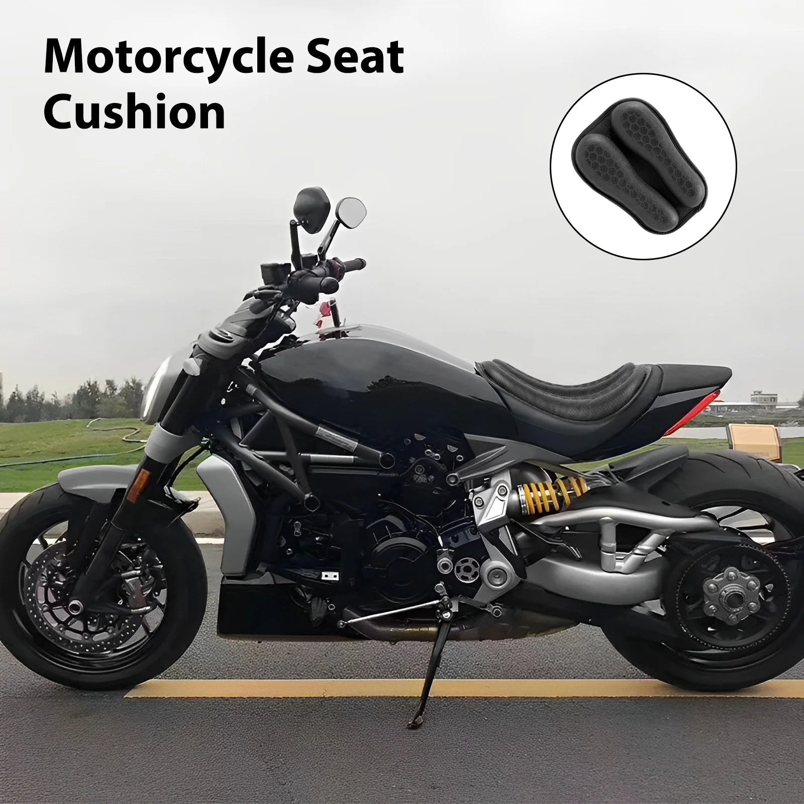 Motorcycle Seat Cushion – 3D Honeycomb Gel Pad Anti-Slip